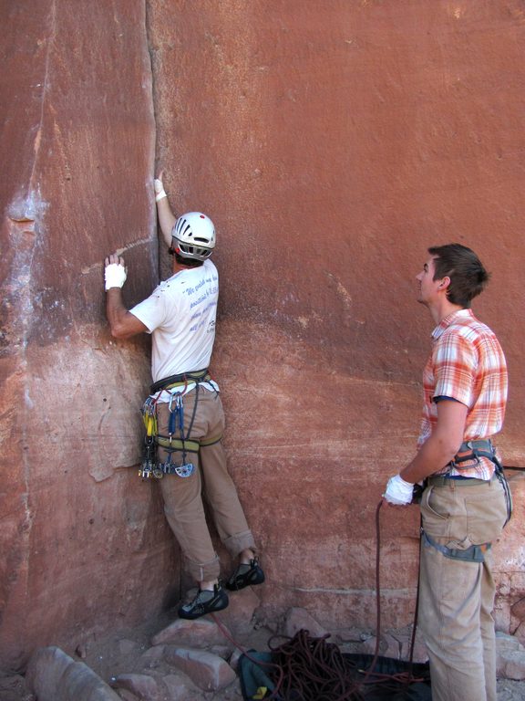 Me starting Incredible Hand Crack. (Category:  Rock Climbing)