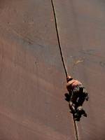Guy leading Supercrack. (Category:  Rock Climbing)