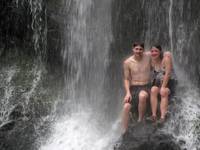 Andrew and Tara playing in the waterfall. (Category:  Travel)