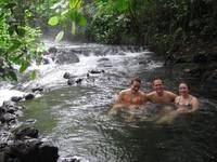 Emily, Charlie and Tara in the hot spring. (Category:  Travel)