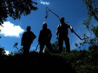 Tara, Dave and Colin.  Gonna shoot some big trees! (Category:  Travel)