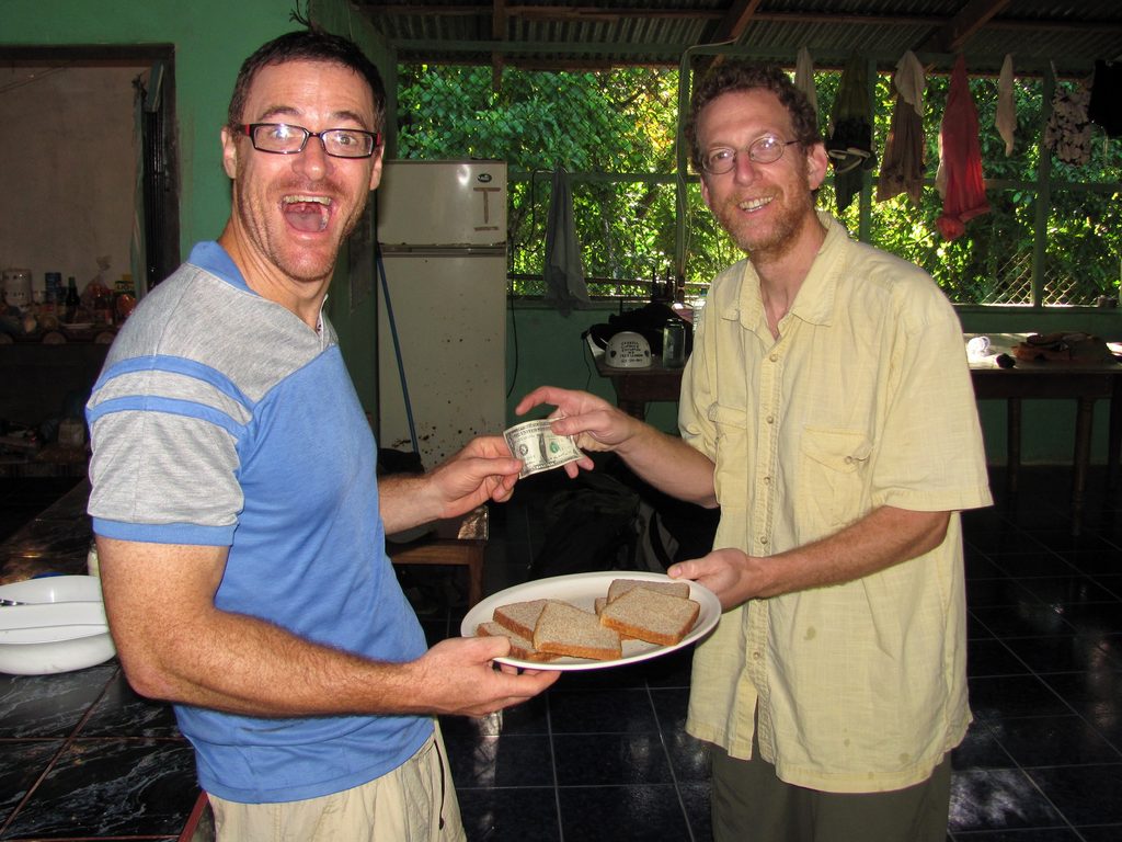 Collecting on my bet with Dan.  I ate a slice of bread in 60 seconds. (Category:  Travel)