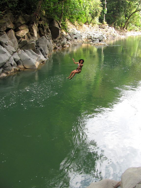 Becky in mid air. (Category:  Travel)