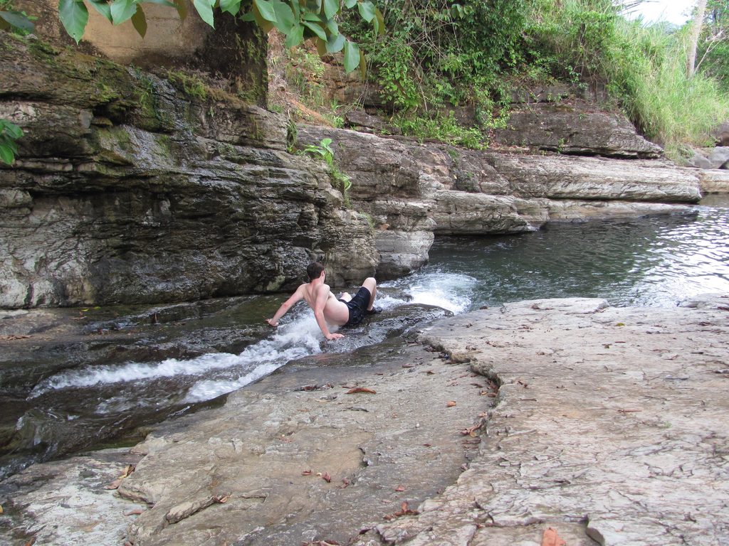 Andrew on the water slide. (Category:  Travel)