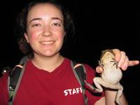 Tara with a Cane Toad. (Category:  Travel)