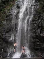 Andrew and Tara playing in the waterfall. (Category:  Travel)