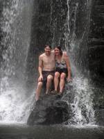 Andrew and Tara playing in the waterfall. (Category:  Travel)