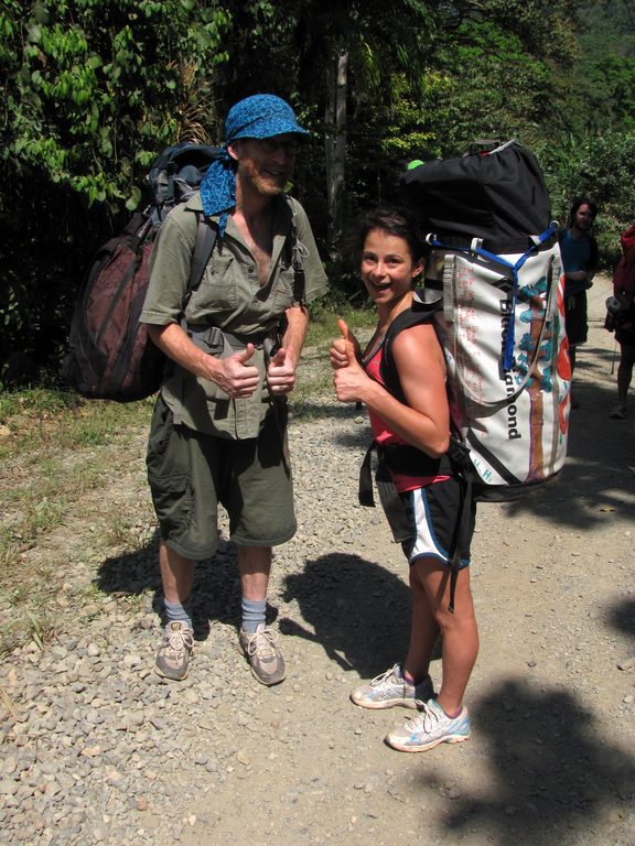 Dan and Wesley carrying massive packs. (Category:  Travel)