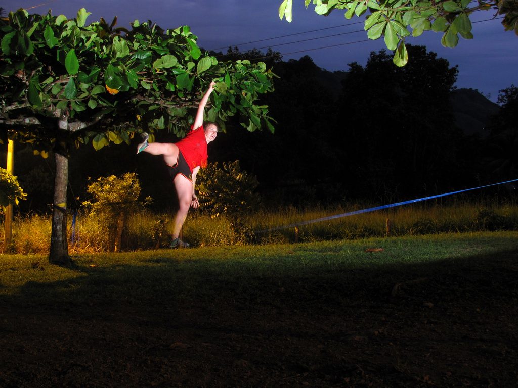 Cat slacklining (Category:  Travel)