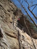 Me leading A Brief History of Climb. (Category:  Rock Climbing)