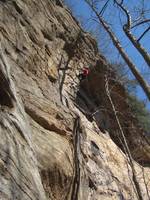 Me leading A Brief History of Climb. (Category:  Rock Climbing)