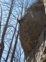 Clipping the chains. (Category:  Rock Climbing)