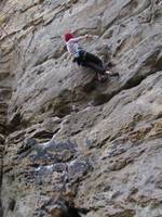 Amy leading Make a Wish. (Category:  Rock Climbing)