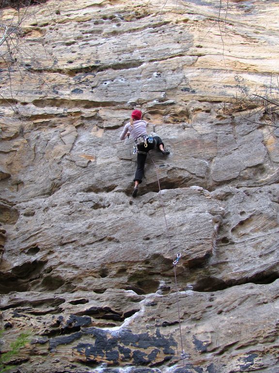 Amy leading Make a Wish. (Category:  Rock Climbing)