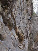 Josh leading Spirit Fingers. (Category:  Rock Climbing)