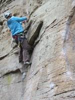 Katie on Little Viper. (Category:  Rock Climbing)