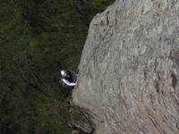 Katie on Kentucky Pinstripe. (Category:  Rock Climbing)
