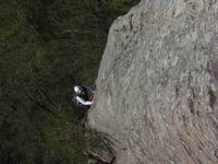Katie on Kentucky Pinstripe. (Category:  Rock Climbing)