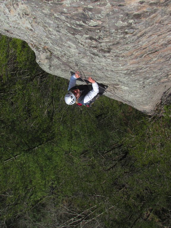 Katie on Kentucky Pinstripe. (Category:  Rock Climbing)