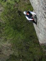 Katie on Kentucky Pinstripe. (Category:  Rock Climbing)