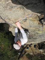 Taylor posing for his calendar cover portrait. (Category:  Rock Climbing)