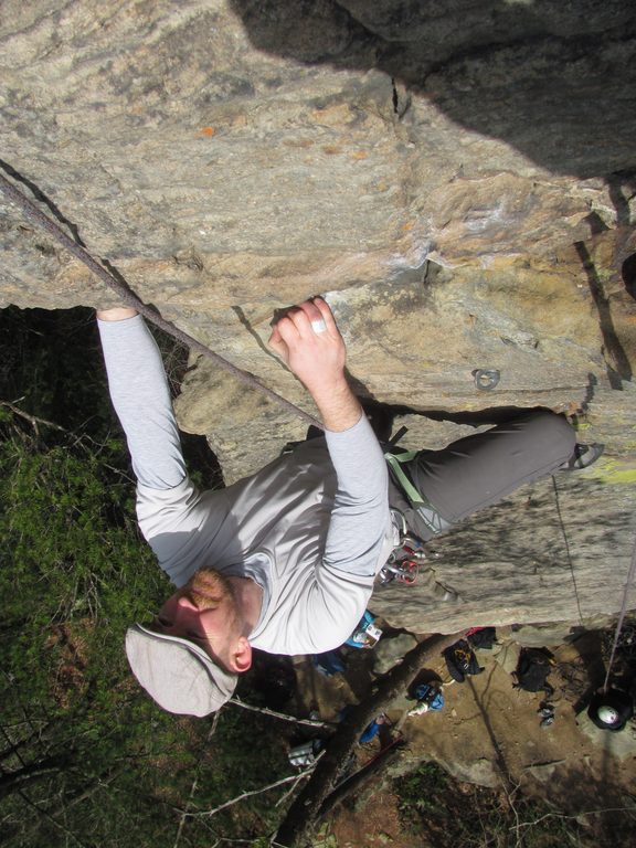 Taylor posing for his calendar cover portrait. (Category:  Rock Climbing)