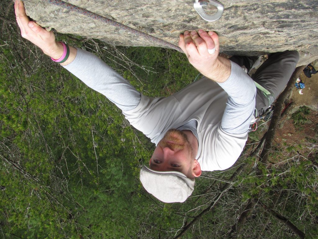 Taylor posing for his calendar cover portrait. (Category:  Rock Climbing)