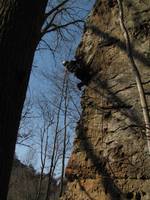 Katie on Brother Stair. (Category:  Rock Climbing)