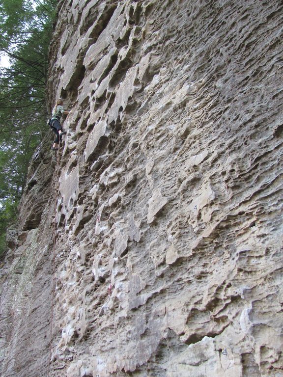 Amy on Gettin Lucky In Kentucky. (Category:  Rock Climbing)