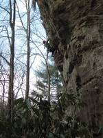 Amy at the top of Burning Bush. (Category:  Rock Climbing)