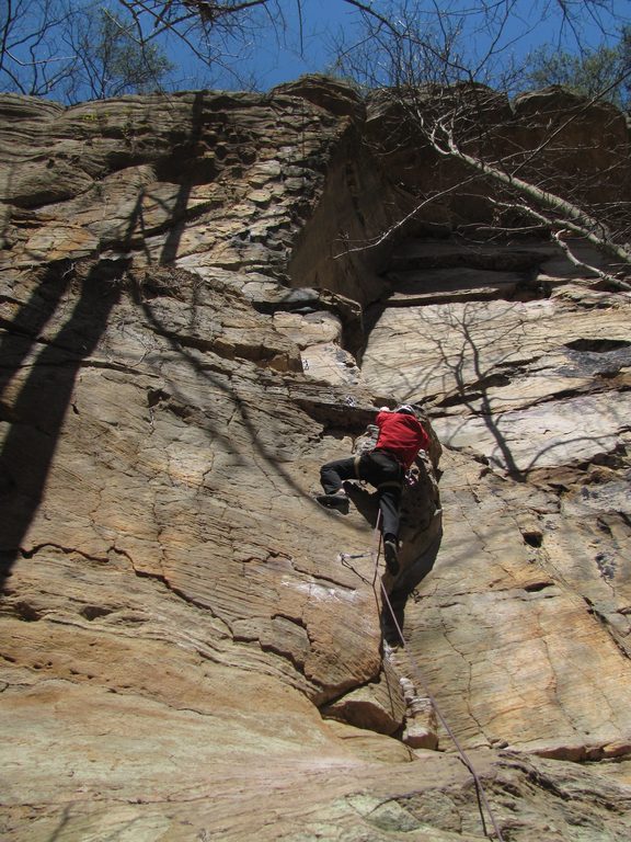 Me leading A Brief History of Climb. (Category:  Rock Climbing)