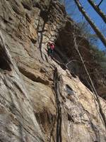 Me leading A Brief History of Climb. (Category:  Rock Climbing)