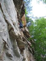 Chris climbing. (Category:  Rock Climbing)