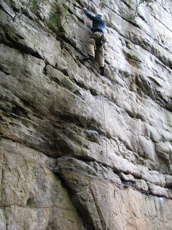 Chris at Summersville. (Category:  Rock Climbing)