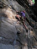 Dave on Lieback and Enjoy It. (Category:  Rock Climbing)