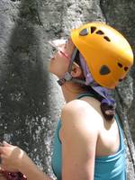 Nico modeling the Belay Specs. (Category:  Rock Climbing)