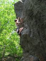 Anna on Little Angler. (Category:  Rock Climbing)