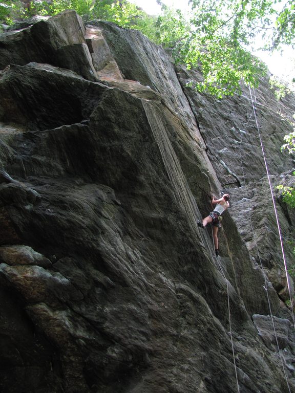 Anna climbing Armed and Dangerous.  Her first time ever on the classic climb. (Category:  Rock Climbing)