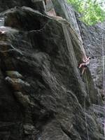 Anna climbing Armed and Dangerous.  Her first time ever on the classic climb. (Category:  Rock Climbing)