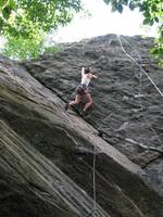 Anna climbing Armed and Dangerous.  Her first time ever on the classic climb. (Category:  Rock Climbing)