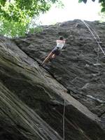 Anna climbing Armed and Dangerous.  Her first time ever on the classic climb. (Category:  Rock Climbing)