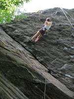 Anna climbing Armed and Dangerous.  Her first time ever on the classic climb.  She onsighted it.  Obviously. (Category:  Rock Climbing)