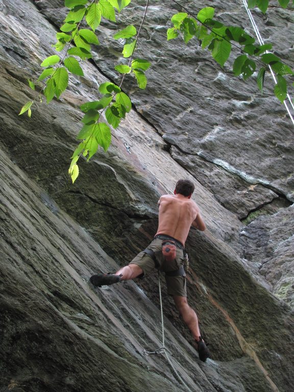 Yamin climbing Armed and Dangerous. (Category:  Rock Climbing)