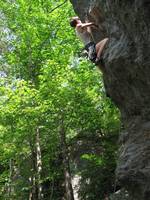 Anna on Little Angler. (Category:  Rock Climbing)