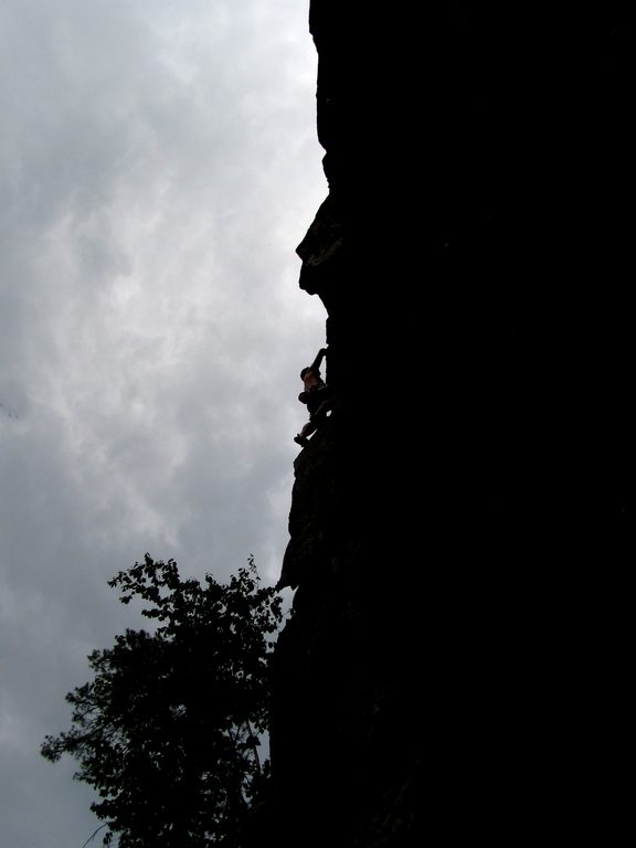 At least he gets some dramatic photos out of the deal. (Category:  Rock Climbing)