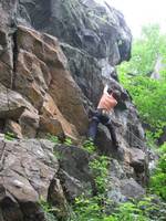 Anna wishes she had worn over-the-elbow latex gloves for this one. (Category:  Rock Climbing)