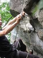 Yamin clipping. (Category:  Rock Climbing)