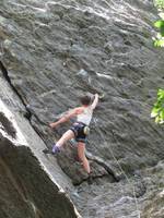 Anna on Clusterphobia. (Category:  Rock Climbing)