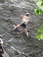 Anna on Clusterphobia. (Category:  Rock Climbing)