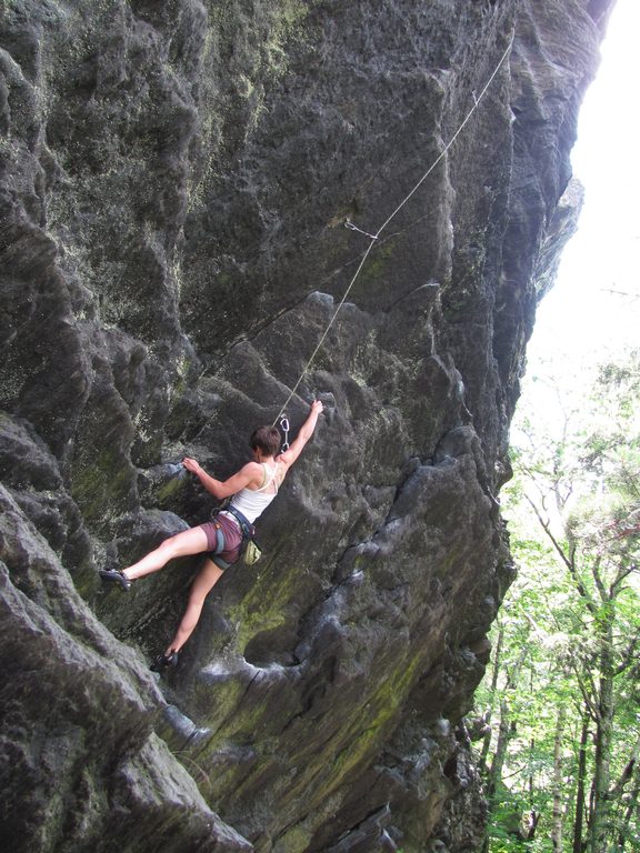 Anna on Noodle. (Category:  Rock Climbing)